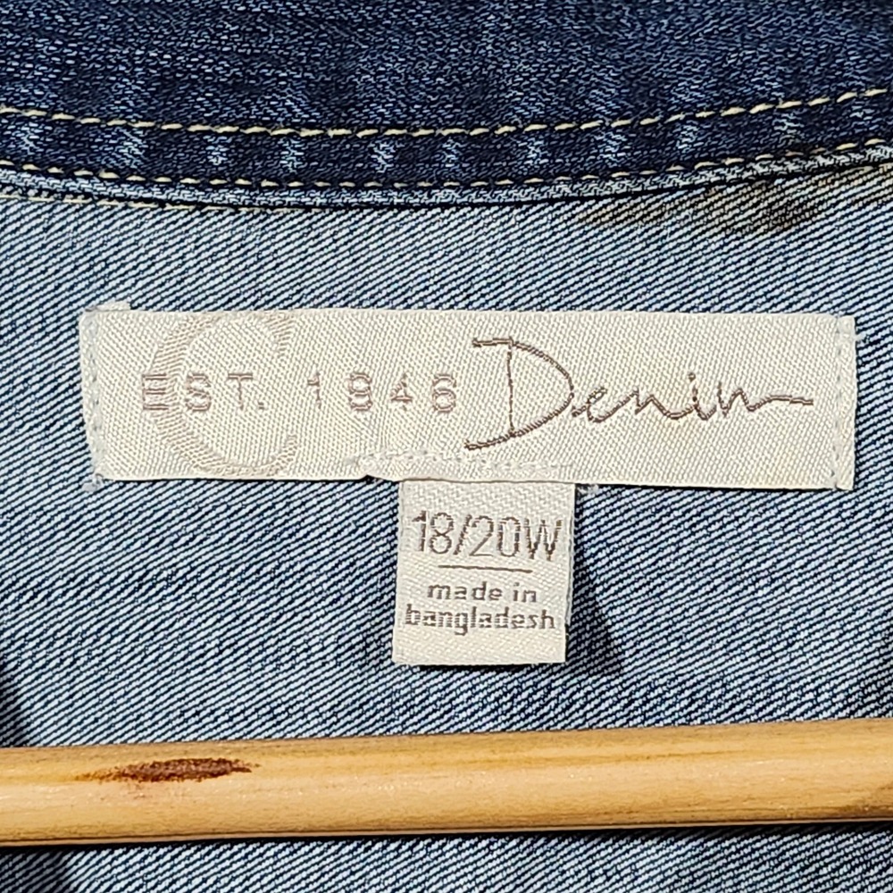 Christopher & Banks Est. 1946 Denim Jacket Blue Medium Wash Plus‎ Size 18/20W - Picture 2 of 12